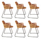 Modern Cross Back Side Chair Plastic Arm Chair with Metal Base for Dining Room Yellow 6 Piece Set Clearhalo 'Dining Chairs' 'Dining Tables & Seating' 'dining_chair' 'furn' 'furn_dining_chair' 'Furniture' 'Kitchen & Dining Furniture' 6156316