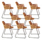 Modern Cross Back Side Chair Plastic Arm Chair with Metal Base for Dining Room Yellow 8 Piece Set Clearhalo 'Dining Chairs' 'Dining Tables & Seating' 'dining_chair' 'furn' 'furn_dining_chair' 'Furniture' 'Kitchen & Dining Furniture' 6156317