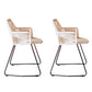 Modern Cross Back Side Chair Plastic Arm Chair with Metal Base for Dining Room Black White 2 Piece Set Clearhalo 'Dining Chairs' 'Dining Tables & Seating' 'dining_chair' 'furn' 'furn_dining_chair' 'Furniture' 'Kitchen & Dining Furniture' 6156319