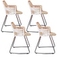 Modern Cross Back Side Chair Plastic Arm Chair with Metal Base for Dining Room Black White 4 Piece Set Clearhalo 'Dining Chairs' 'Dining Tables & Seating' 'dining_chair' 'furn' 'furn_dining_chair' 'Furniture' 'Kitchen & Dining Furniture' 6156320