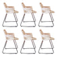Modern Cross Back Side Chair Plastic Arm Chair with Metal Base for Dining Room Black White 6 Piece Set Clearhalo 'Dining Chairs' 'Dining Tables & Seating' 'dining_chair' 'furn' 'furn_dining_chair' 'Furniture' 'Kitchen & Dining Furniture' 6156321