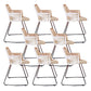 Modern Cross Back Side Chair Plastic Arm Chair with Metal Base for Dining Room Black White 8 Piece Set Clearhalo 'Dining Chairs' 'Dining Tables & Seating' 'dining_chair' 'furn' 'furn_dining_chair' 'Furniture' 'Kitchen & Dining Furniture' 6156322