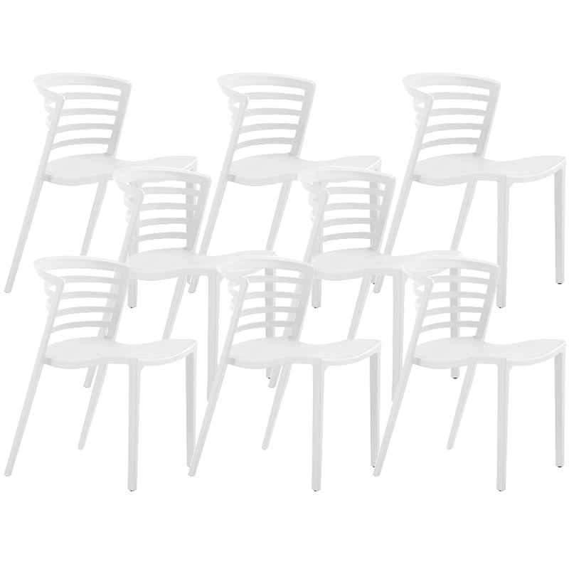 Eigentijdse stijl armloze stoel plastic zijkant voor eetkamer