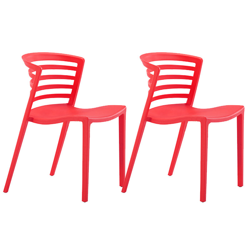 Eigentijdse stijl armloze stoel plastic zijkant voor eetkamer