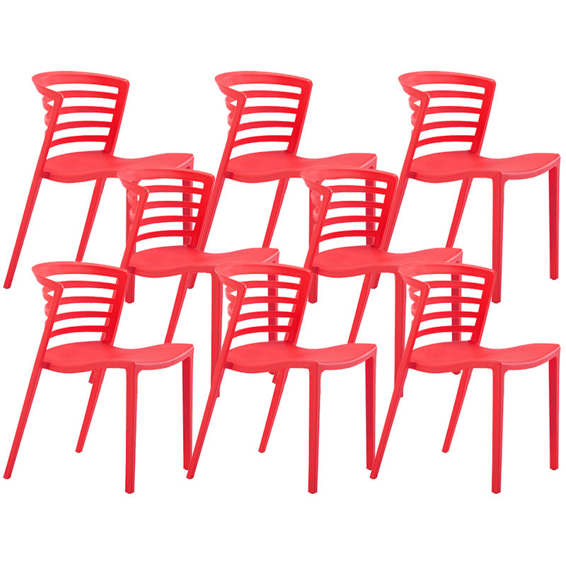 Eigentijdse stijl armloze stoel plastic zijkant voor eetkamer