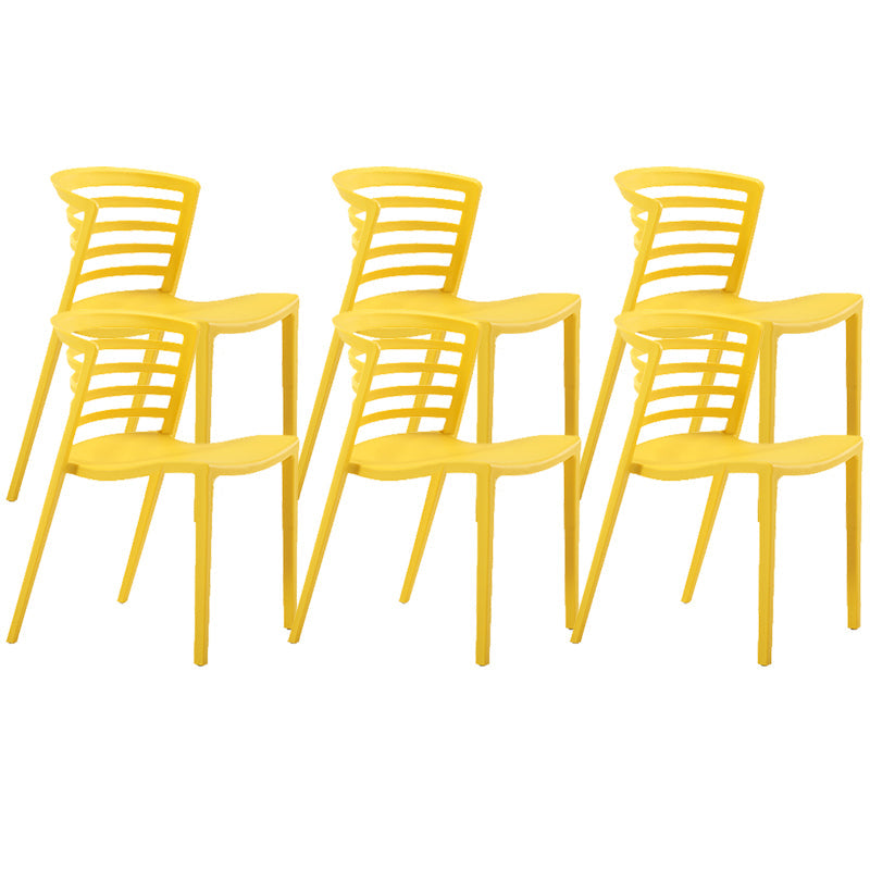 Eigentijdse stijl armloze stoel plastic zijkant voor eetkamer