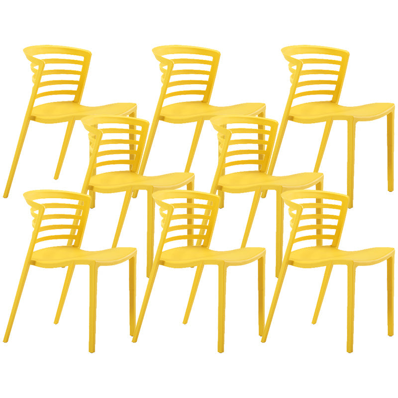 Eigentijdse stijl armloze stoel plastic zijkant voor eetkamer