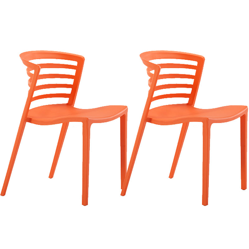 Eigentijdse stijl armloze stoel plastic zijkant voor eetkamer