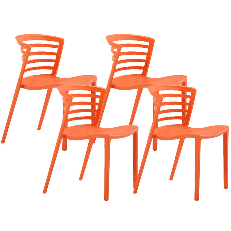 Eigentijdse stijl armloze stoel plastic zijkant voor eetkamer