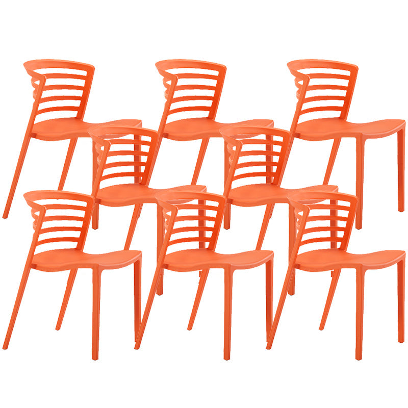 Eigentijdse stijl armloze stoel plastic zijkant voor eetkamer