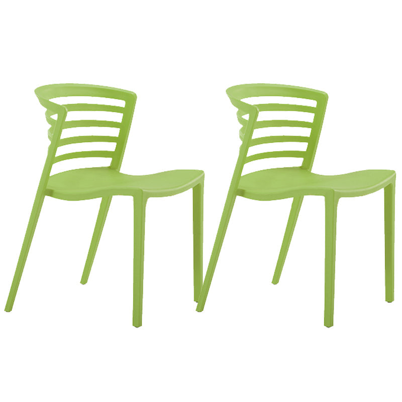 Eigentijdse stijl armloze stoel plastic zijkant voor eetkamer