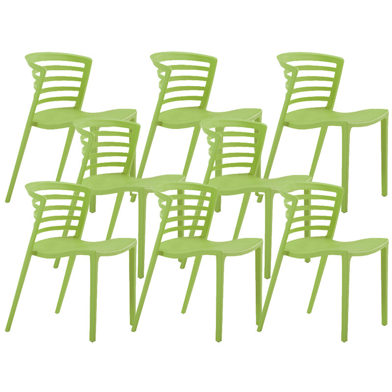 Eigentijdse stijl armloze stoel plastic zijkant voor eetkamer