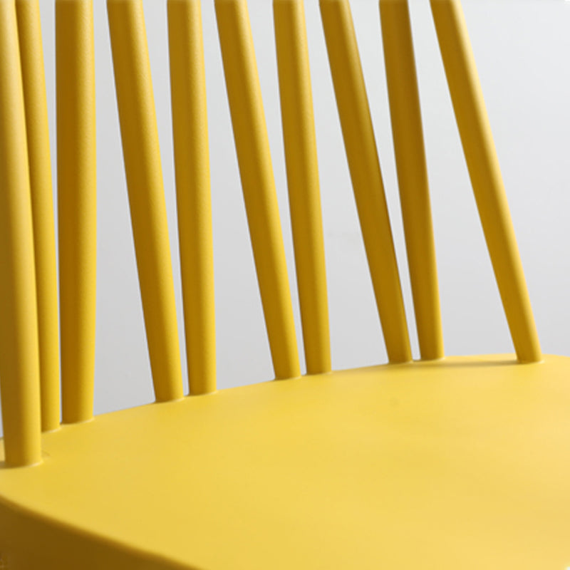 Modern Style Chair Plastic Armless Dining Chair with Metal Base