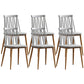 Modern Style Chair Plastic Armless Dining Chair with Metal Base