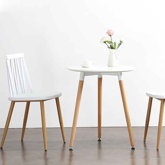 Modern Style Chair Plastic Armless Dining Chair with Metal Base