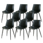 Nordic Solid Back Side Chair Plastic Indoor Arm Chair with Metal Base for Restaurant Black 8 Piece Set Clearhalo 'Dining Chairs' 'Dining Tables & Seating' 'dining_chair' 'furn' 'furn_dining_chair' 'Furniture' 'Kitchen & Dining Furniture' 6156418