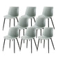 Nordic Solid Back Side Chair Plastic Indoor Arm Chair with Metal Base for Restaurant Light Gray 8 Piece Set Clearhalo 'Dining Chairs' 'Dining Tables & Seating' 'dining_chair' 'furn' 'furn_dining_chair' 'Furniture' 'Kitchen & Dining Furniture' 6156426