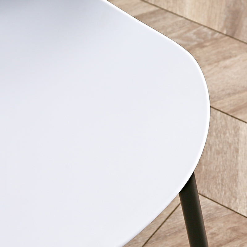 Nordic Solid Back Side Chair Plastic Indoor Arm Chair with Metal Base for Restaurant Clearhalo 'Dining Chairs' 'Dining Tables & Seating' 'dining_chair' 'furn' 'furn_dining_chair' 'Furniture' 'Kitchen & Dining Furniture' 6156429