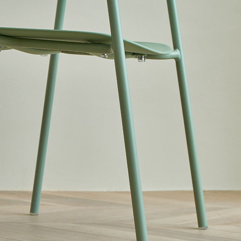 Silla de plástico de silla trasera abierta moderna con base de metal