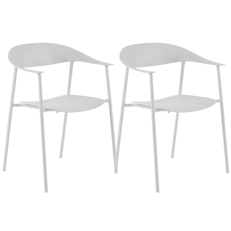 Silla de plástico de silla trasera abierta moderna con base de metal