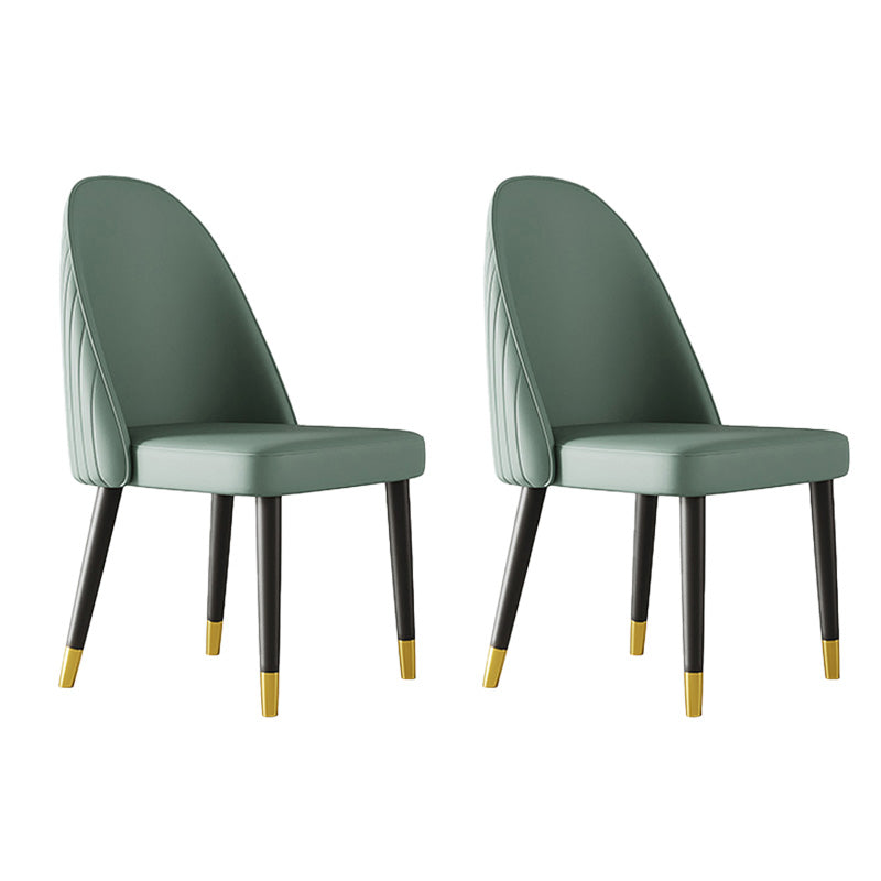 Oak Wood Glam Dining Chair Matte Finish Solid Back Side Chair