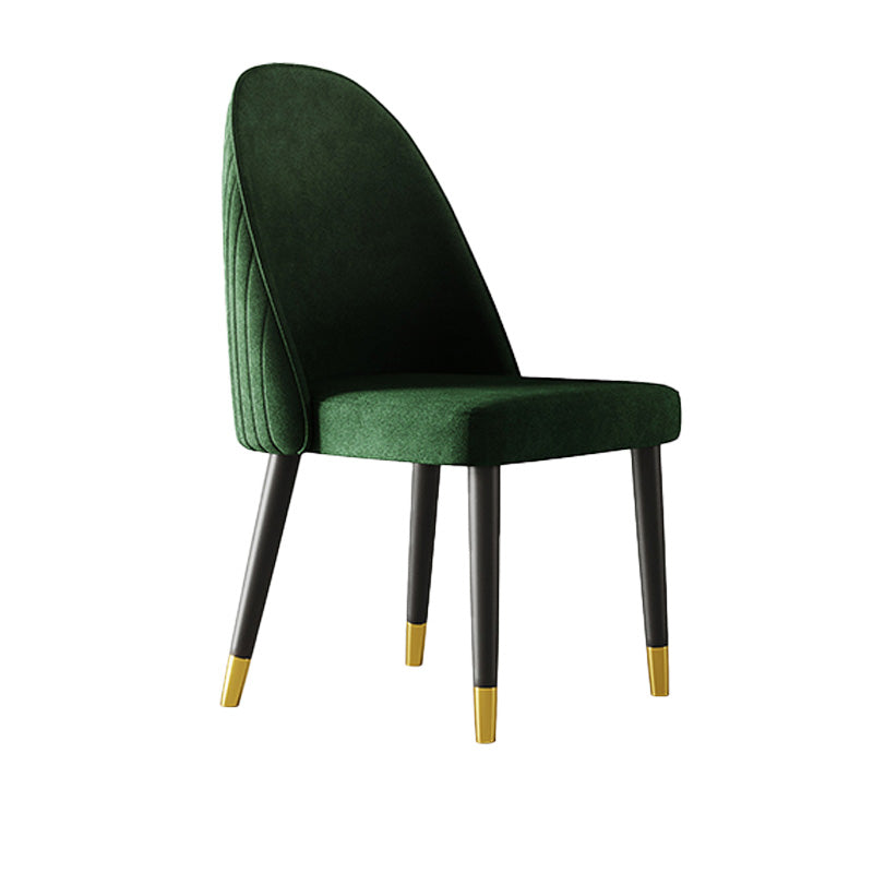 Oak Wood Glam Dining Chair Matte Finish Solid Back Side Chair