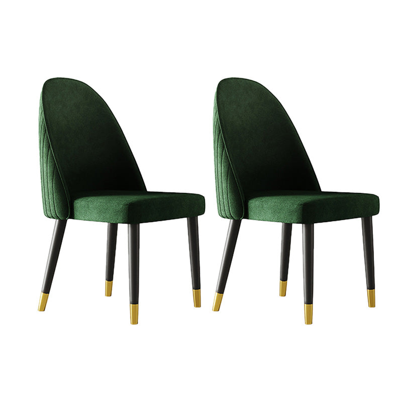 Oak Wood Glam Dining Chair Matte Finish Solid Back Side Chair