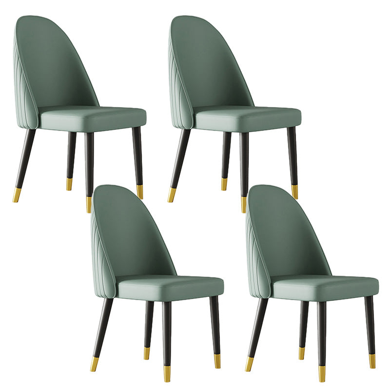 Oak Wood Glam Dining Chair Matte Finish Solid Back Side Chair