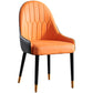 Glam -gestoffeerde eetkamerstoel Faux Leather en Metal Dining Accent Chair