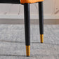 Glam -gestoffeerde eetkamerstoel Faux Leather en Metal Dining Accent Chair