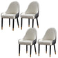 Glam -gestoffeerde eetkamerstoel Faux Leather en Metal Dining Accent Chair