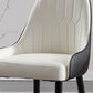 Glam -gestoffeerde eetkamerstoel Faux Leather en Metal Dining Accent Chair
