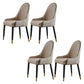 Glam -gestoffeerde eetkamerstoel Faux Leather en Metal Dining Accent Chair