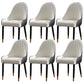 Glam -gestoffeerde eetkamerstoel Faux Leather en Metal Dining Accent Chair