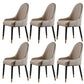 Glam -gestoffeerde eetkamerstoel Faux Leather en Metal Dining Accent Chair