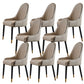 Glam -gestoffeerde eetkamerstoel Faux Leather en Metal Dining Accent Chair