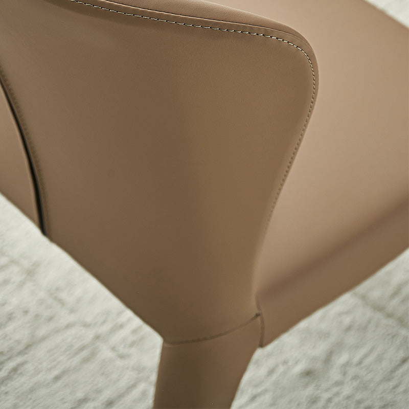 Moderne binnenarmloze eetkamerstoel faux leren zijstoel voor thuis