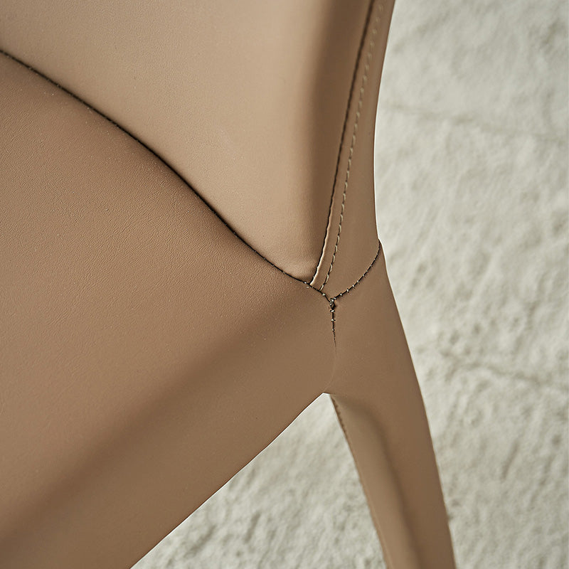 Moderne binnenarmloze eetkamerstoel faux leren zijstoel voor thuis