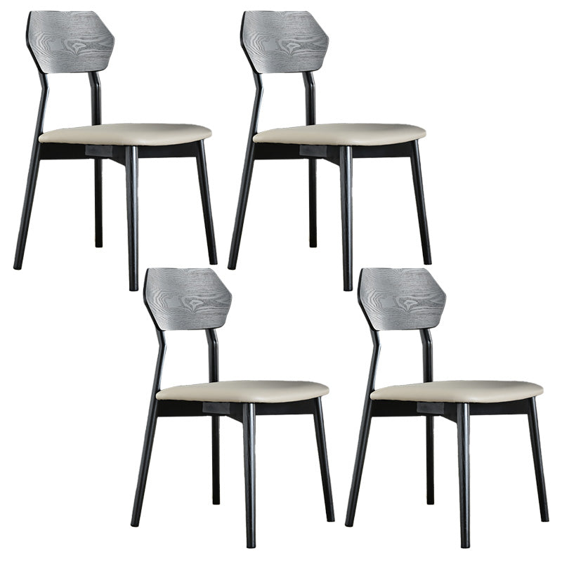 Open Back Side Chair Industrial Black Armless Dining Chairs for Home Upholstered Chair(s) 4 Piece Set Clearhalo 'Dining Chairs' 'Dining Tables & Seating' 'dining_chair' 'furn' 'furn_dining_chair' 'Furniture' 'Kitchen & Dining Furniture' 6156595