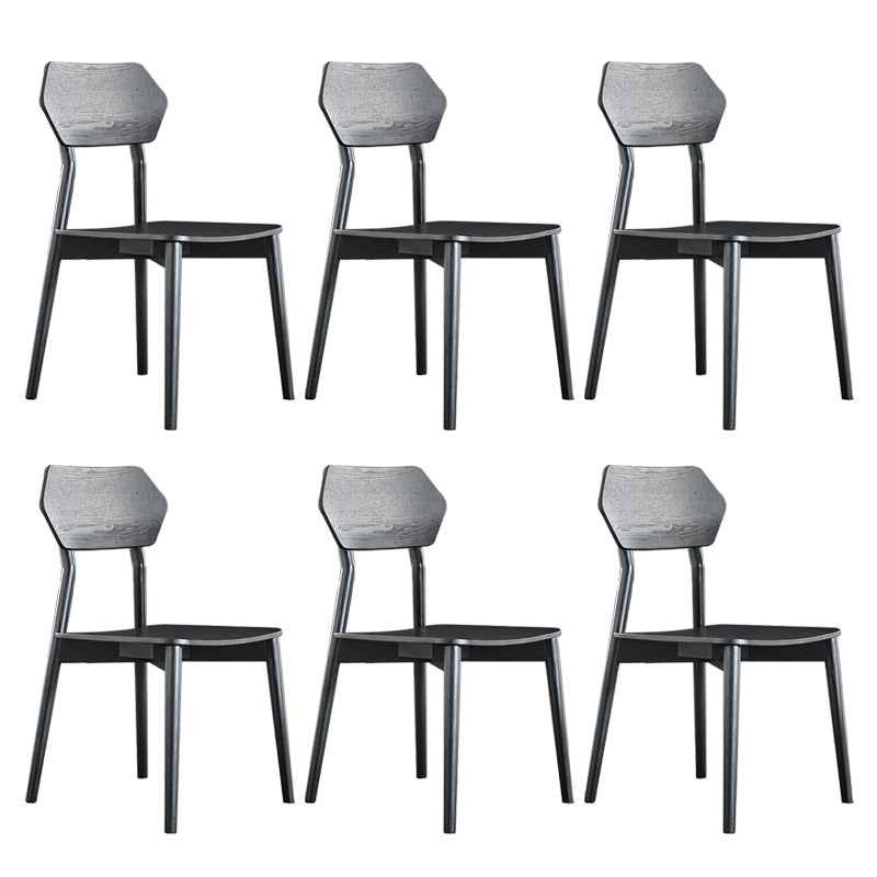 Open Back Side Chair Industrial Black Armless Dining Chairs for Home Non-Upholstered Chair(s) 6 Piece Set Clearhalo 'Dining Chairs' 'Dining Tables & Seating' 'dining_chair' 'furn' 'furn_dining_chair' 'Furniture' 'Kitchen & Dining Furniture' 6156597