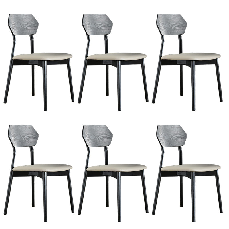 Open Back Side Chair Industrial Black Armless Dining Chairs for Home Upholstered Chair(s) 6 Piece Set Clearhalo 'Dining Chairs' 'Dining Tables & Seating' 'dining_chair' 'furn' 'furn_dining_chair' 'Furniture' 'Kitchen & Dining Furniture' 6156599