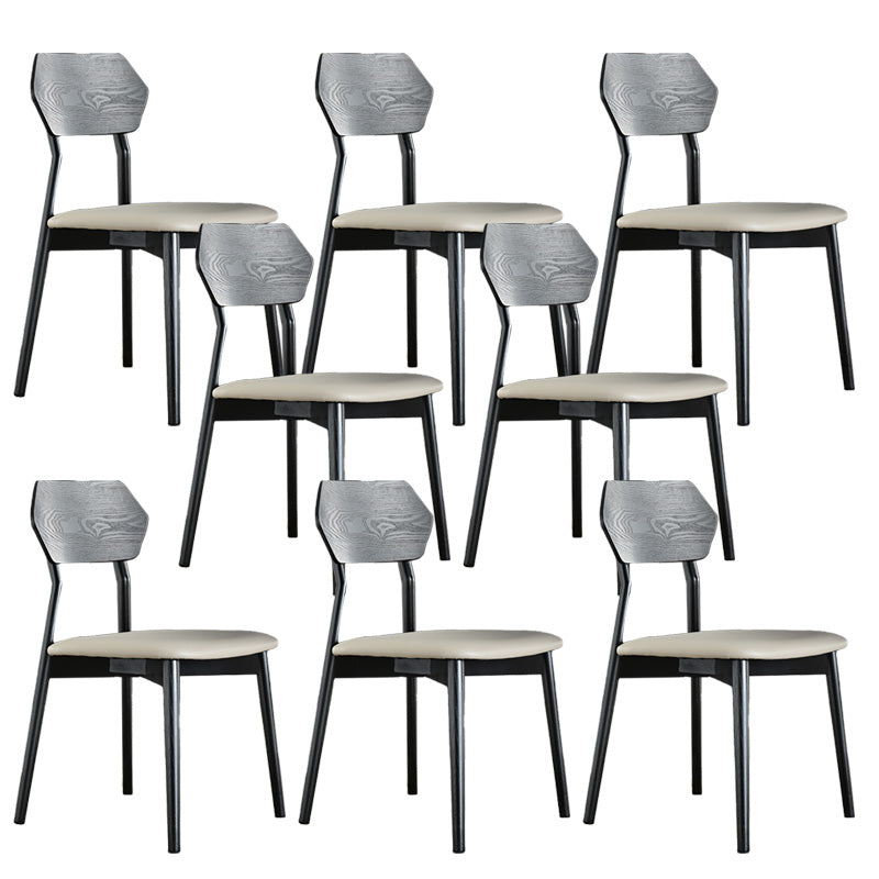 Open Back Side Chair Industrial Black Armless Dining Chairs for Home Upholstered Chair(s) 8 Piece Set Clearhalo 'Dining Chairs' 'Dining Tables & Seating' 'dining_chair' 'furn' 'furn_dining_chair' 'Furniture' 'Kitchen & Dining Furniture' 6156603