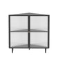 Modern 23.6"W√ó31.5"H Dining Server Antique Finish Steel Sideboard Table with Glass Door Clearhalo 'buffet_sideboard' 'Buffets & Sideboards' 'furn' 'furn_buffet_sideboard' 'Furniture' 'Kitchen & Dining Furniture' 6156628