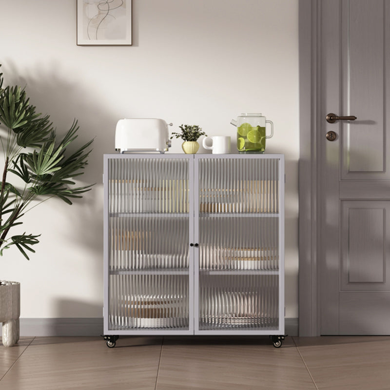 Server da pranzo in acciaio moderno 13,8 "W√ 333.8" H 2 porte con porta di vetro con porta di vetro