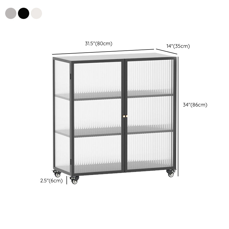 Server da pranzo in acciaio moderno 13,8 "W√ 333.8" H 2 porte con porta di vetro con porta di vetro