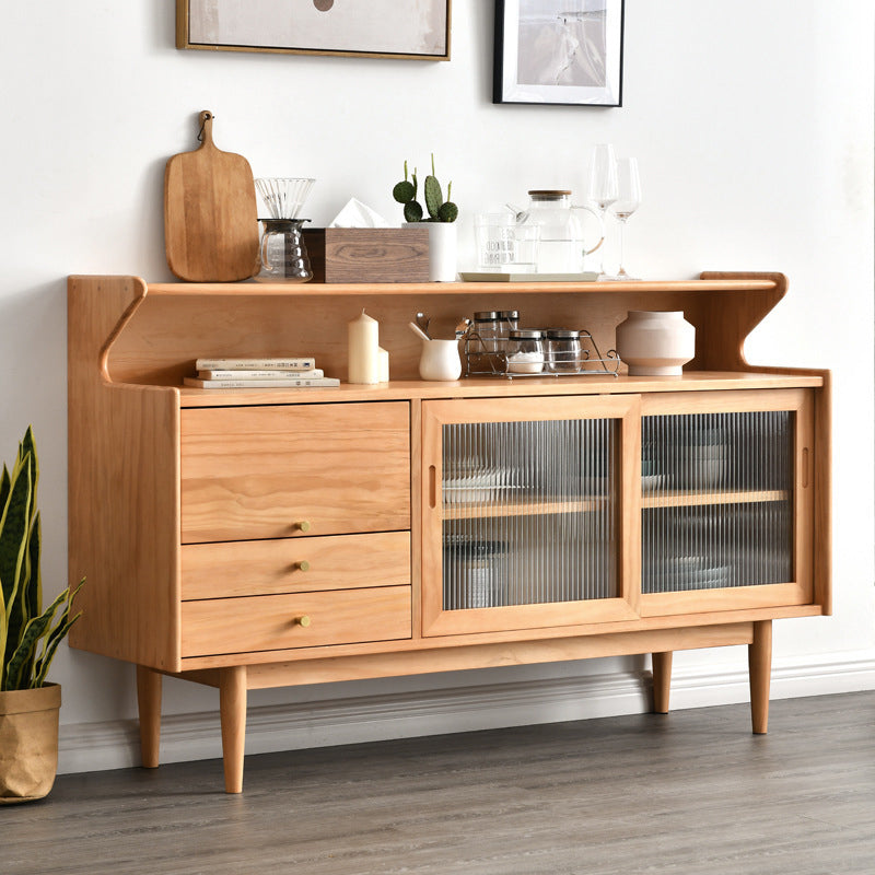 Modern Sideboard Buffet Cabinets Sliding Door Buffet Table with 2-Drawer and 3-Door Clearhalo 'buffet_sideboard' 'Buffets & Sideboards' 'furn' 'furn_buffet_sideboard' 'Furniture' 'Kitchen & Dining Furniture' 6156649