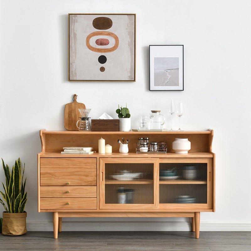 Modern Sideboard Buffet Cabinets Sliding Door Buffet Table with 2-Drawer and 3-Door Clearhalo 'buffet_sideboard' 'Buffets & Sideboards' 'furn' 'furn_buffet_sideboard' 'Furniture' 'Kitchen & Dining Furniture' 6156650