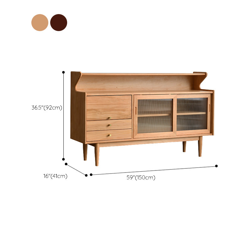 Modern Sideboard Buffet Cabinets Sliding Door Buffet Table with 2-Drawer and 3-Door Clearhalo 'buffet_sideboard' 'Buffets & Sideboards' 'furn' 'furn_buffet_sideboard' 'Furniture' 'Kitchen & Dining Furniture' 6156662
