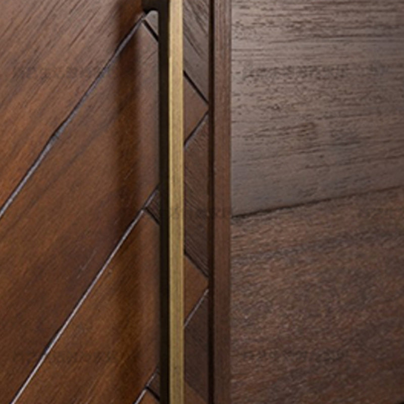 Tableau latéral en bois massif en pin à 2 portes Table de buffet en bois en détresse en marron