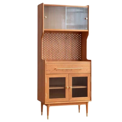Moderno credenza in legno massiccio di pino credenza a 4 porte marrone mobile con 1 cassetto
